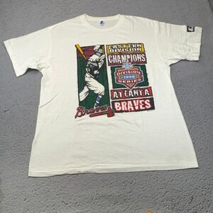 Vintage Atlanta Braves T-Shirt Mens Large 1996 Eastern Div Champions Starter